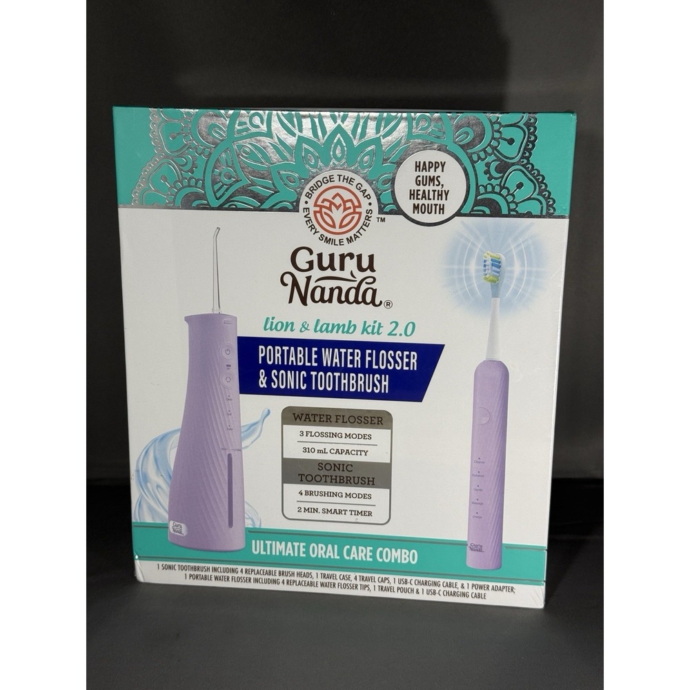 GuruNanda Lion & Lamb Kit 2.0, Electric Toothbrush with Water Flosser Combo New